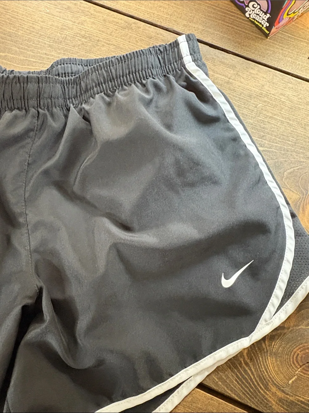 Nike Black Athletic Shorts with White Piping